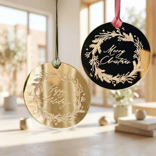 Holiday Gold Mirrored Ornament