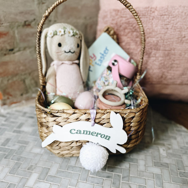 Personalized Wood Bunny Basket Tag