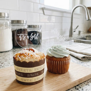 Acrylic Circle Cupcake Topper