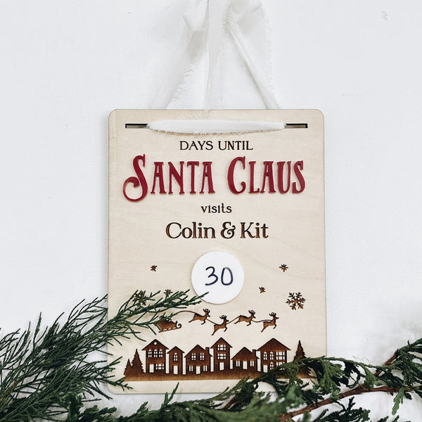 Personalized Santa Hanging Countdown Sign