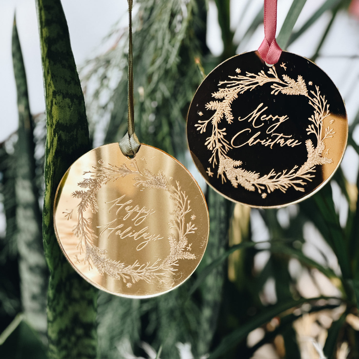 Holiday Gold Mirrored Ornament