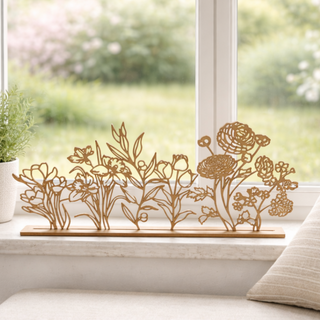 Seasonal Wood Flower Table Scape