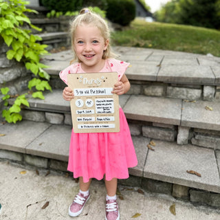 Personalized First of School Wood Sign