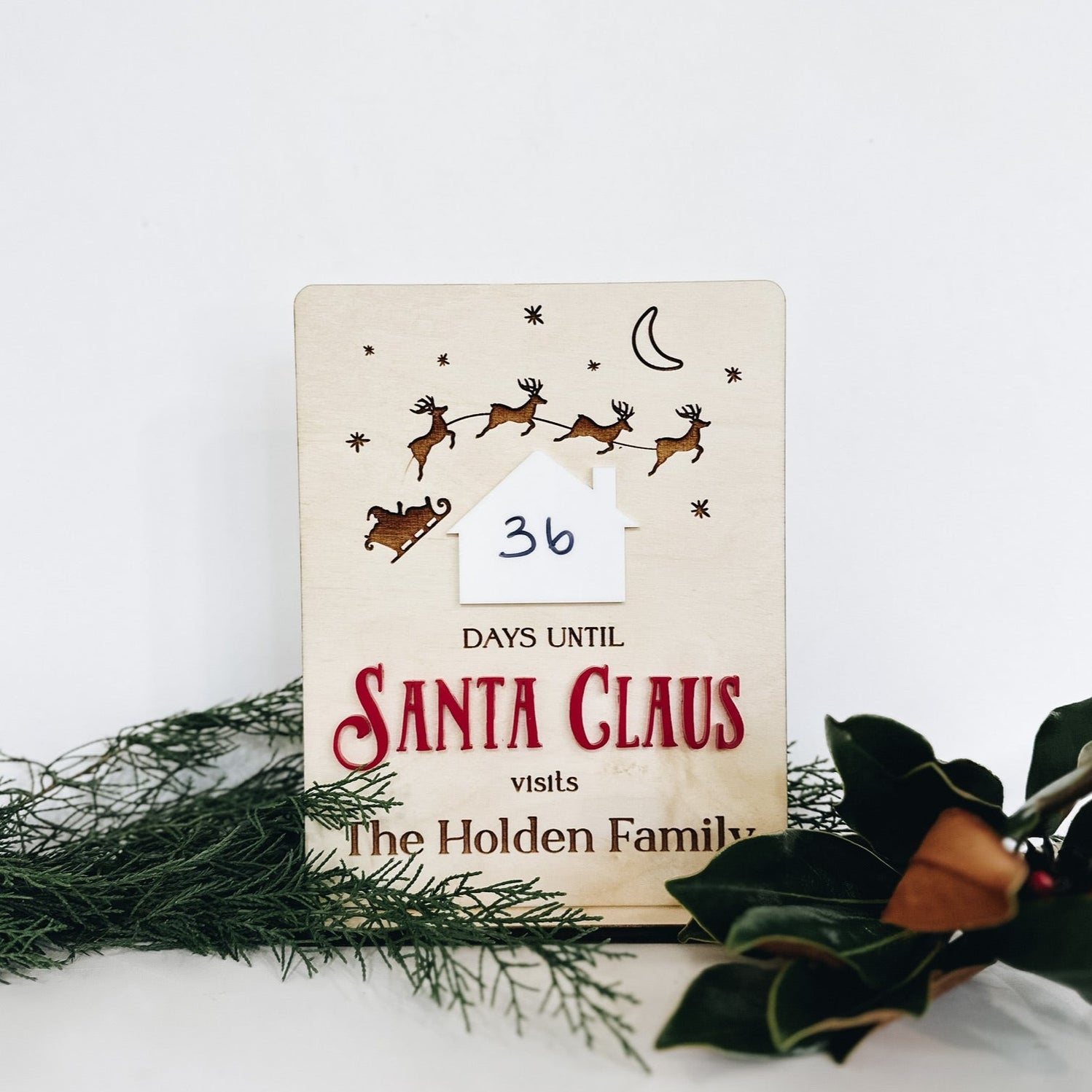Personalized santa countdown sign grainwell