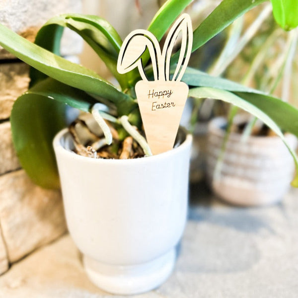 Happy Easter Bunny Ears Plant Tag
