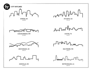 City Skyline Acrylic & Wood Picture Frame