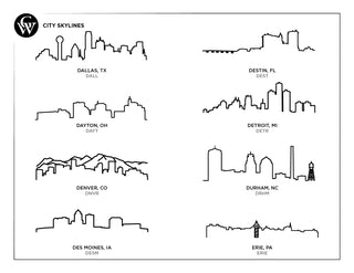 City Skyline Acrylic & Wood Picture Frame