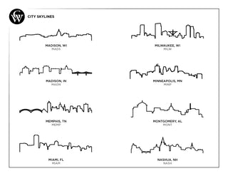 City Skyline Acrylic & Wood Picture Frame