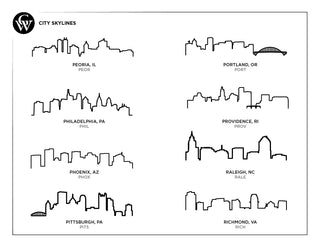 City Skyline Acrylic & Wood Picture Frame