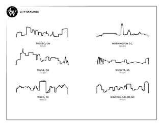 City Skyline Acrylic & Wood Picture Frame