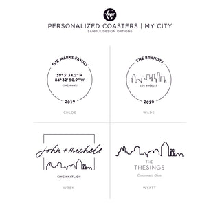 Personalized City Skyline Coasters [Set of 4]