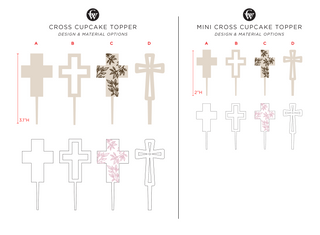 Cross Cupcake Topper [set of 6 or 12]