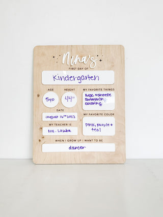 Personalized First of School Wood Sign