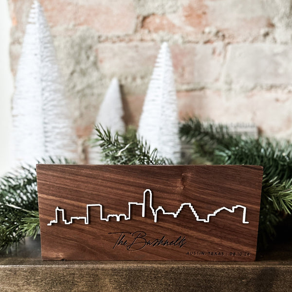 Personalized Hard Wood City Scape