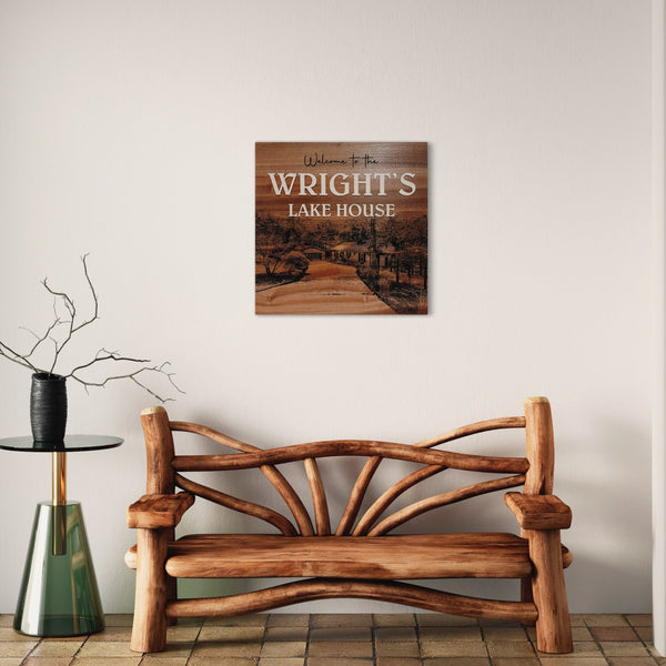 Personalized Image House Hard Wood Sign