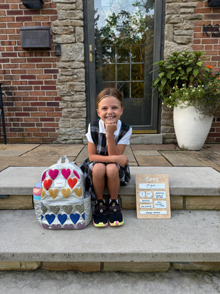 Personalized First of School Wood Sign