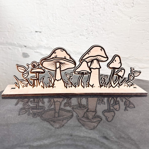 Mushroom Wood Table Scape