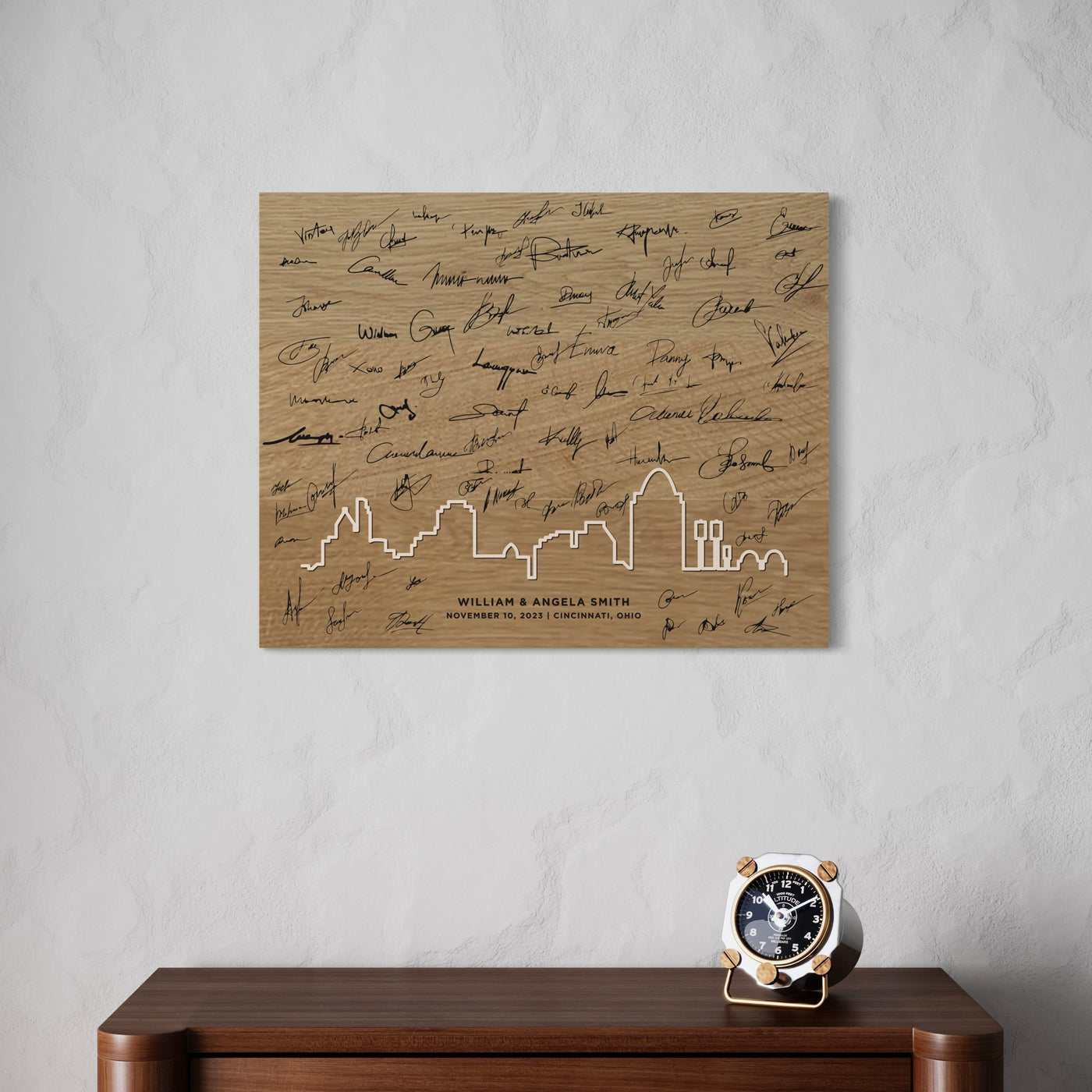 Personalized City Hard Wood Guest Book