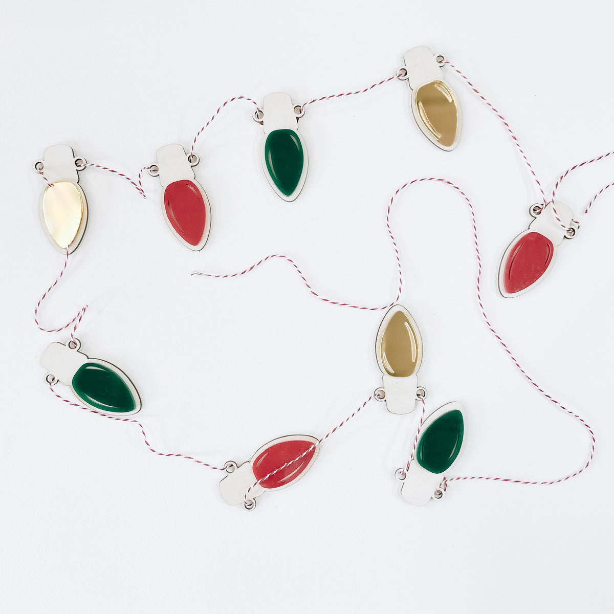 Holiday Lights Garland Wood Bulbs Grainwell