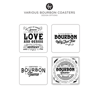 various bourbon coasters design options