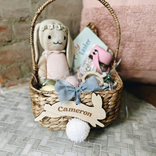 Personalized Wood Bunny Basket Tag