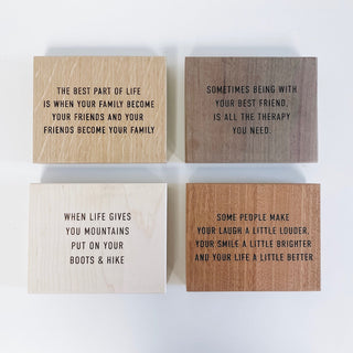 hard wood quote plaques