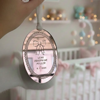 Personalized Lace Rose Mirrored Ornament