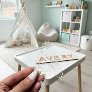 Personalized Floral Wood + Acrylic Name Puzzle