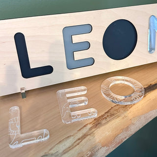 Personalized Animals Wood + Acrylic Name Puzzle