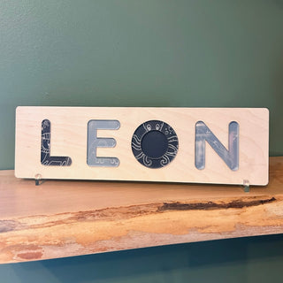 Personalized Animals Wood + Acrylic Name Puzzle
