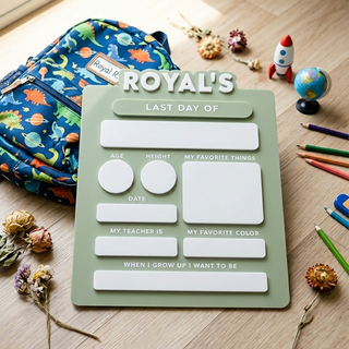 royal's personalized first / last day of school sign