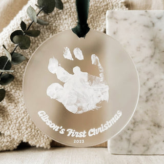 personalized frosted acrylic handprint ornament diy