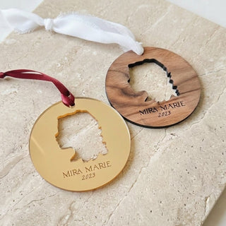 personalized silhouette ornament