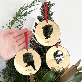 personalized silhouette ornament