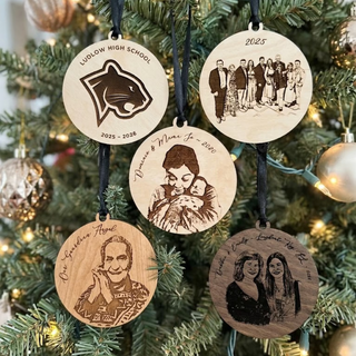 personalized wood image ornaments