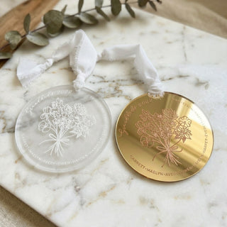 Personalized Floral Birth Month Ornament