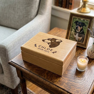 personalized image etch keepsake box chloe dog on alder