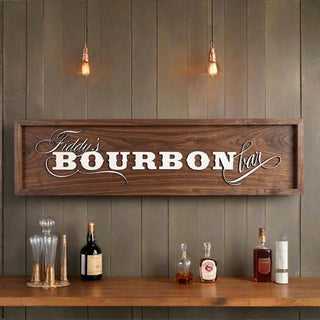 Personalized Bourbon Bar Wood Sign