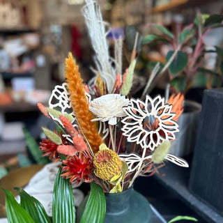 seasonal fall wood flowers single tem