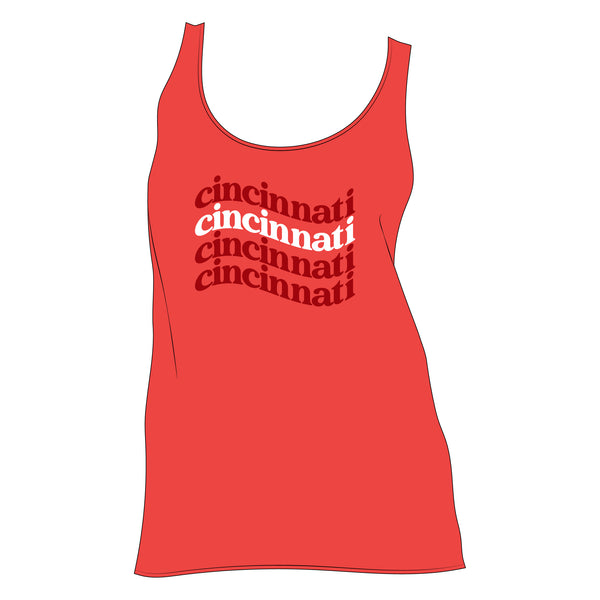 Cincinnati Groovy Text Slouchy Tank