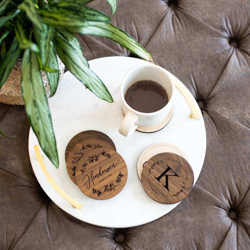 Personalized Greenery Coasters [Set of 4]