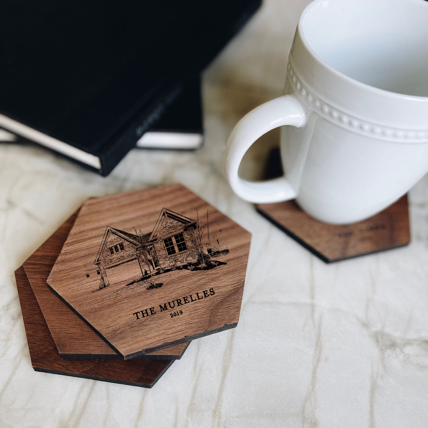 Personalized House Image Coaster [Set of 4]