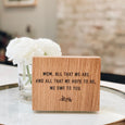 Mother's Day Wood Quote Plaque