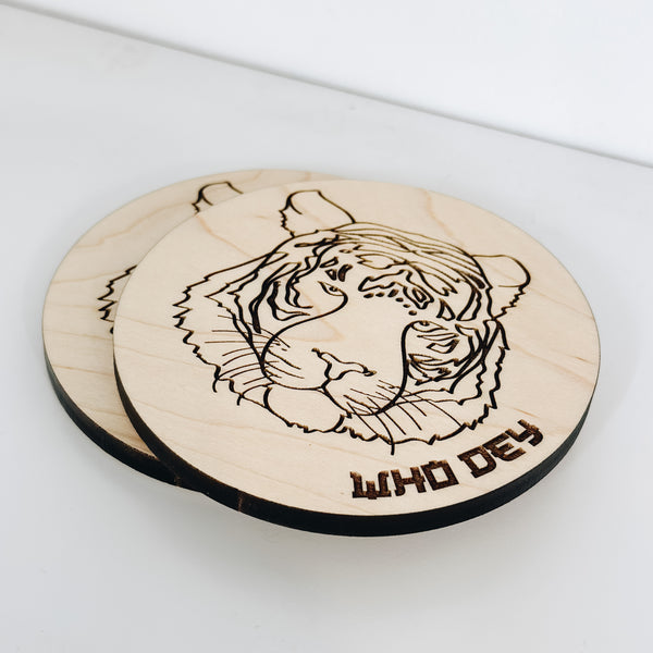 Who Dey Tiger Coasters