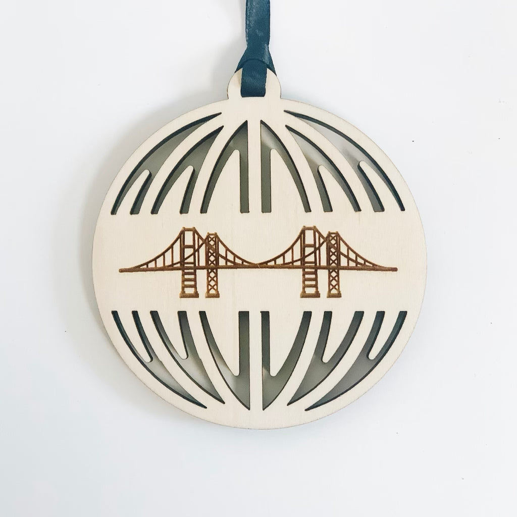 Wood Bridge Holiday Ornament