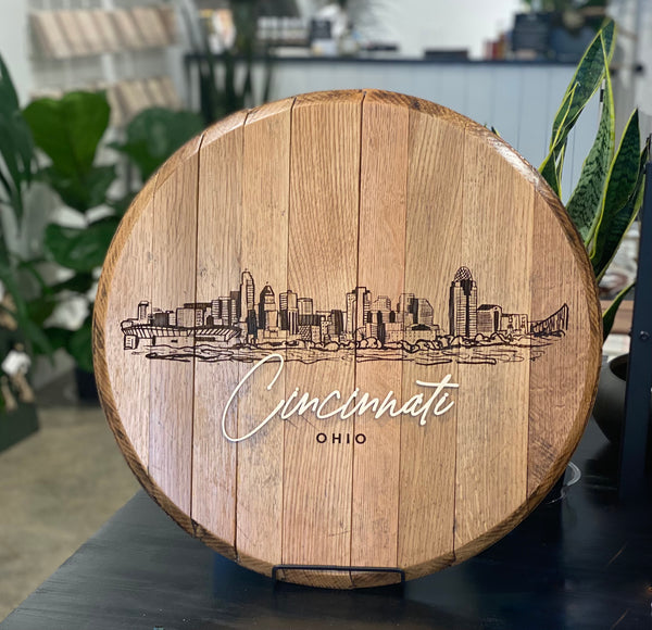 Illustrative Skyline Bourbon Barrel Top