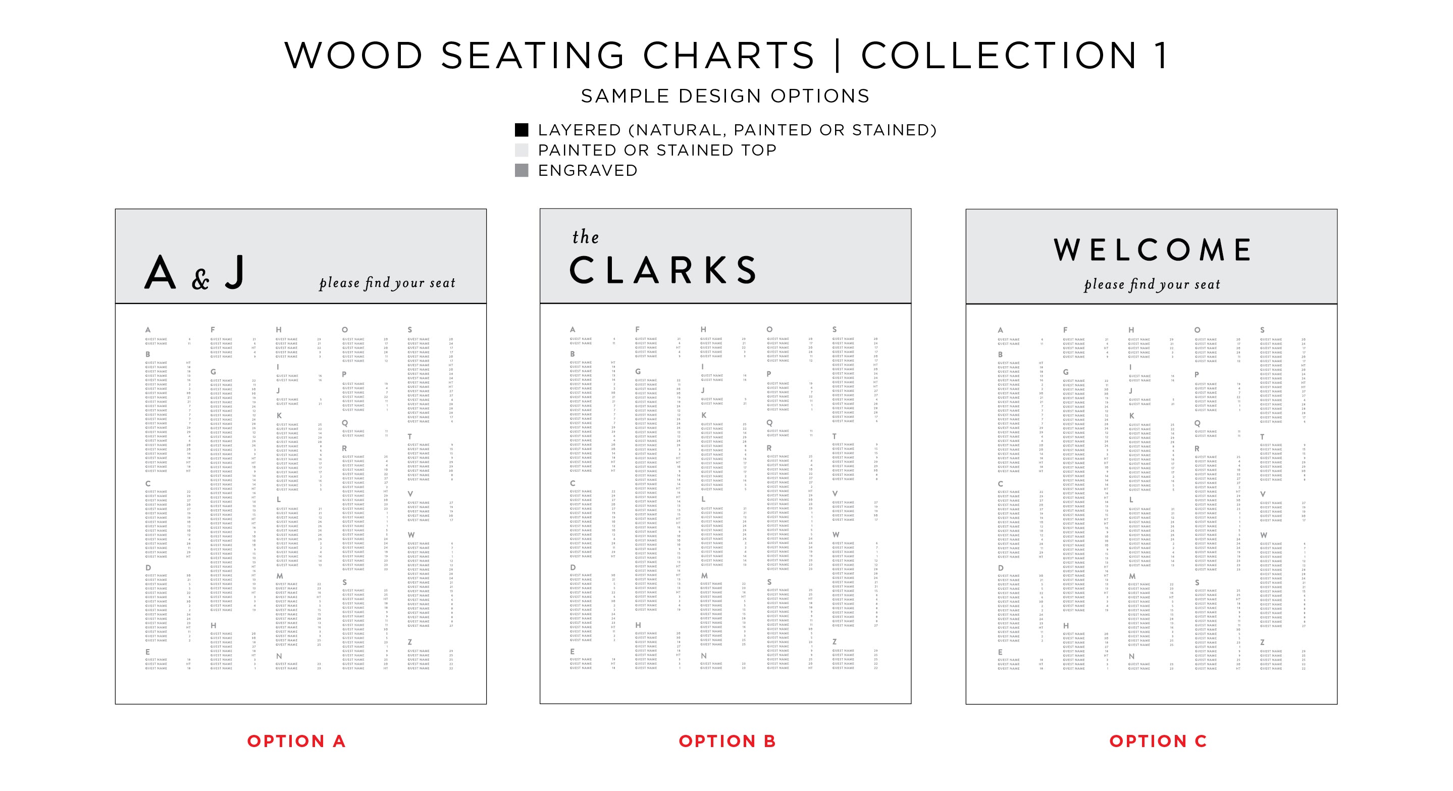 Wooden Legacy Seating Chart