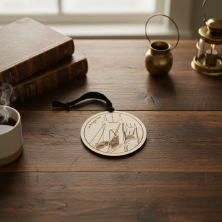 roebling bridge engraved birch wood ornament