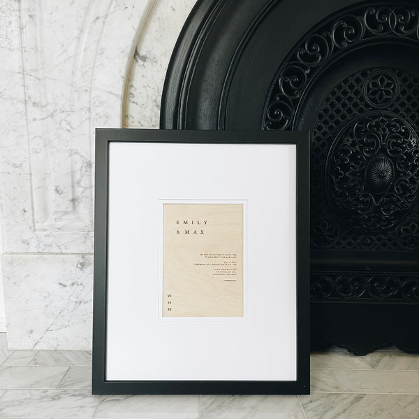 Personalized Invitation Etch + Frame