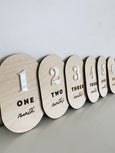Oval Acrylic and Wood Milestone Plaques
